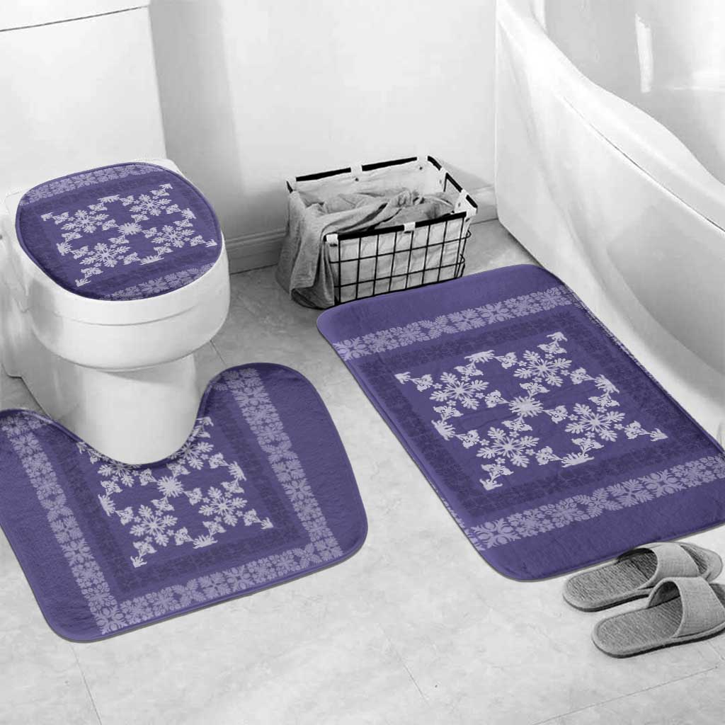 Hawaiian Quilt Pattern Bathroom Set Purple Hawaii Culture Tropical - Polynesian Pride