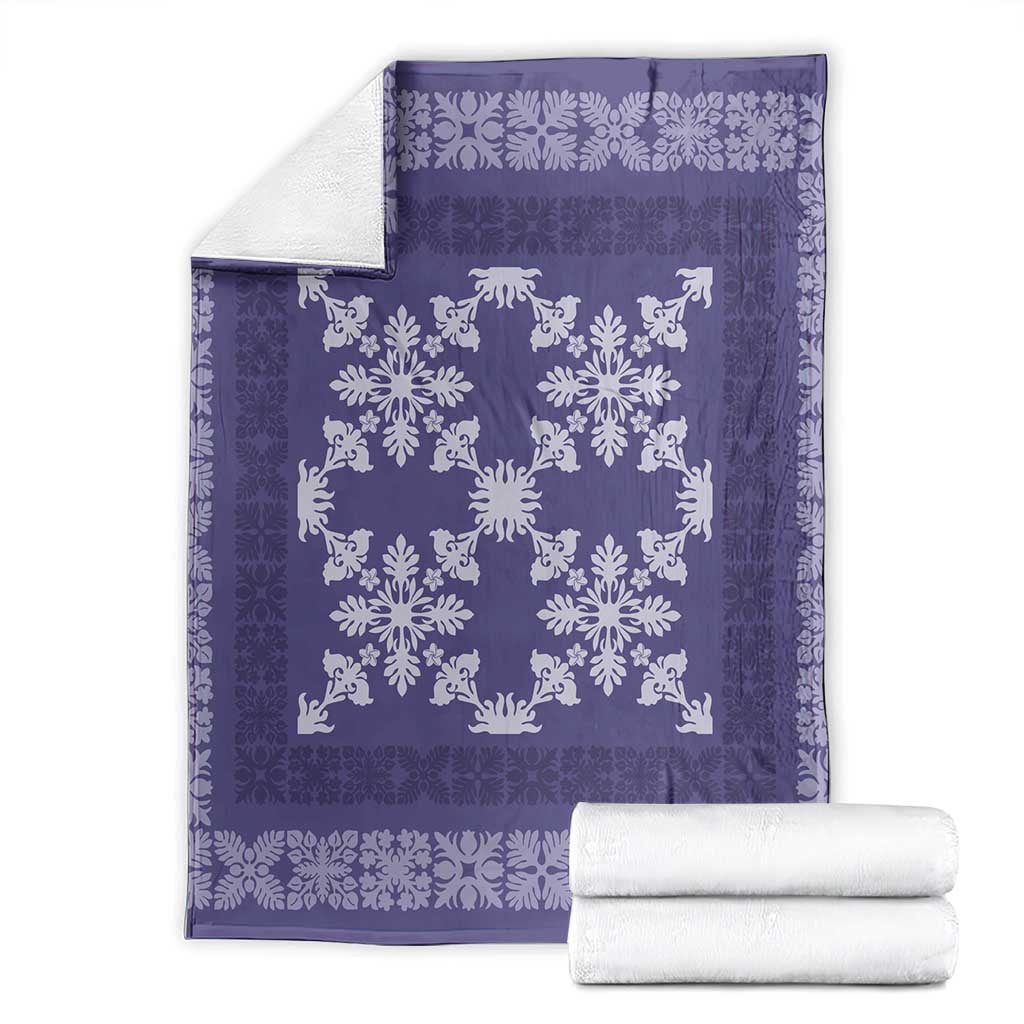 Hawaiian Quilt Pattern Blanket Purple Hawaii Culture Tropical - Polynesian Pride