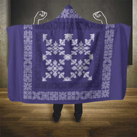 Hawaiian Quilt Pattern Hooded Blanket Purple Hawaii Culture Tropical - Polynesian Pride