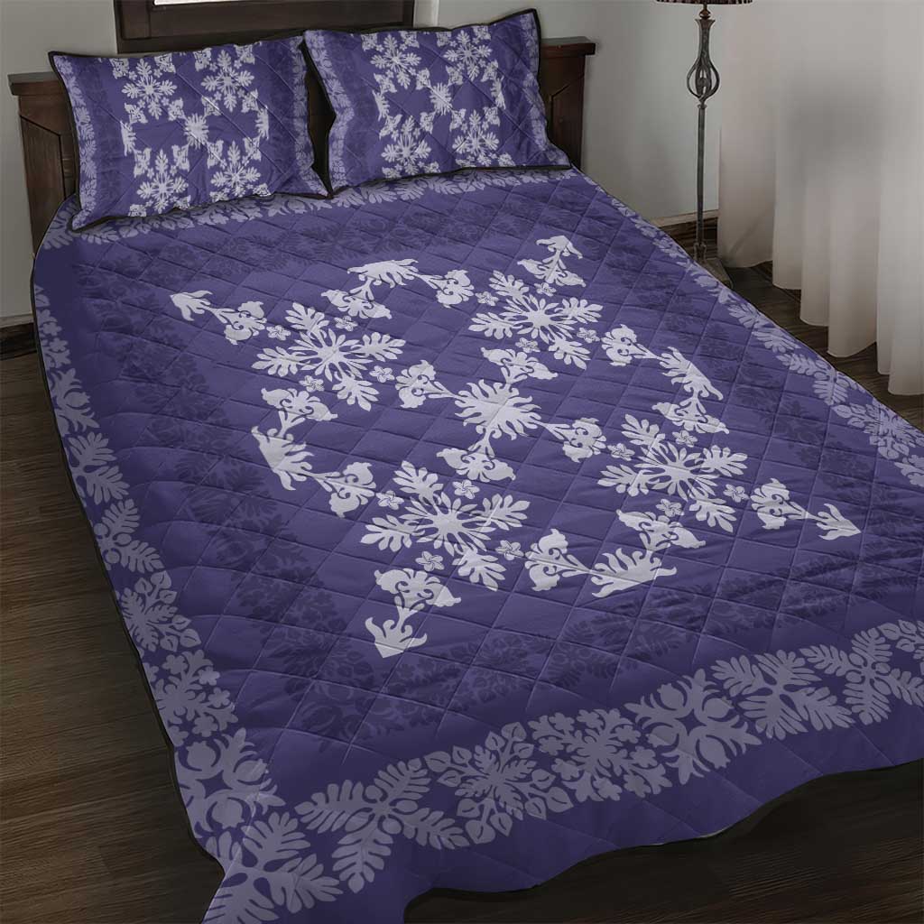 Hawaiian Quilt Pattern Quilt Bed Set Purple Hawaii Culture Tropical - Polynesian Pride