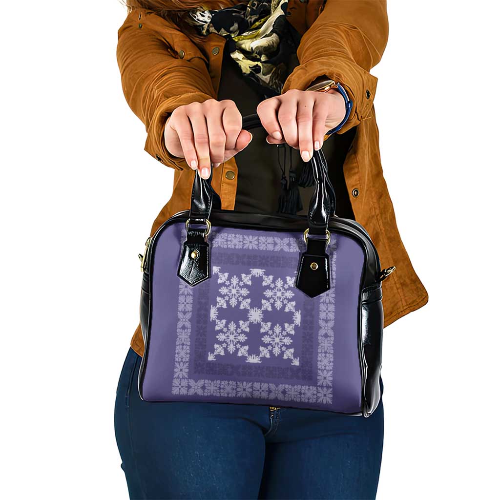 Hawaiian Quilt Pattern Shoulder Handbag Purple Hawaii Culture Tropical - Polynesian Pride