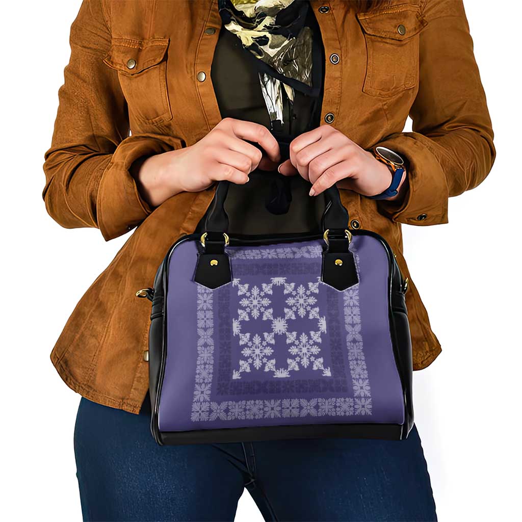 Hawaiian Quilt Pattern Shoulder Handbag Purple Hawaii Culture Tropical - Polynesian Pride