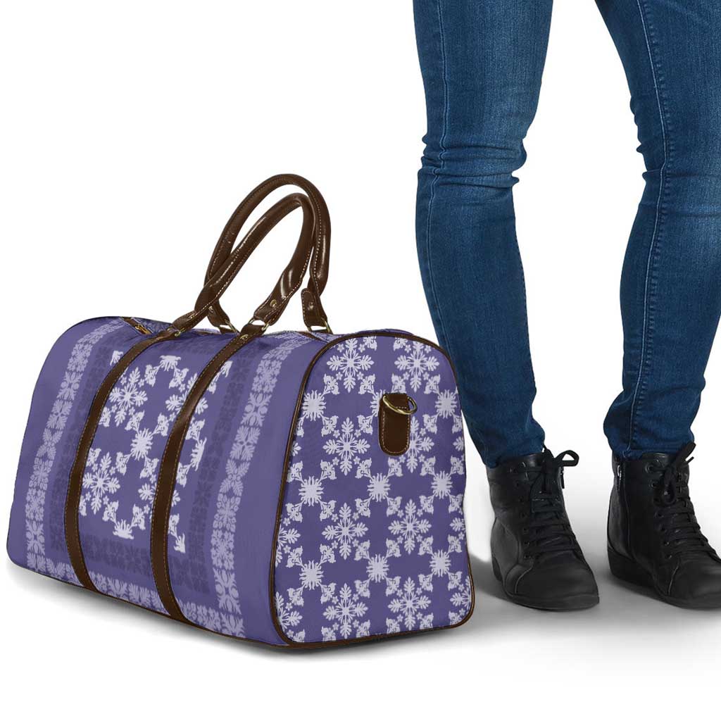 Hawaiian Quilt Pattern Travel Bag Purple Hawaii Culture Tropical - Polynesian Pride