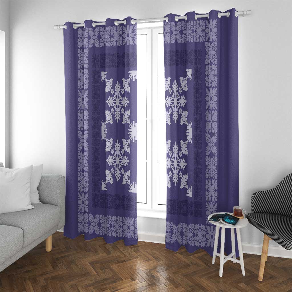 Hawaiian Quilt Pattern Window Curtain Purple Hawaii Culture Tropical - Polynesian Pride