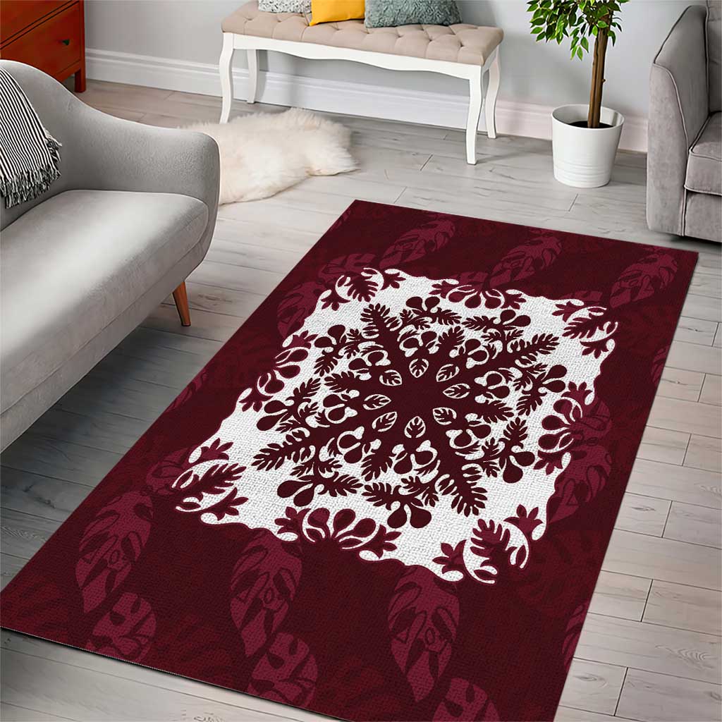 Palm Leaf Quilt Pattern Area Rug Hawaii Culture Floral - Polynesian Pride