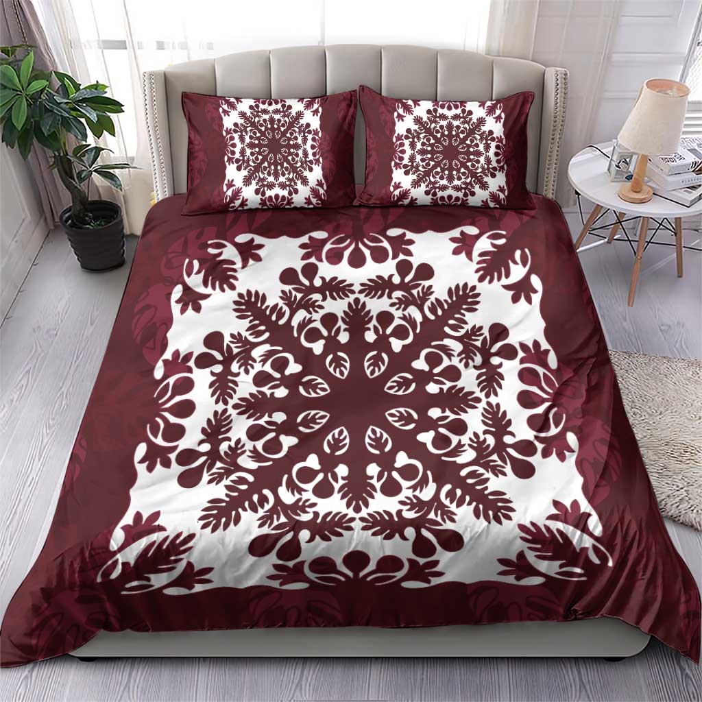 Palm Leaf Quilt Pattern Bedding Set Hawaii Culture Floral - Polynesian Pride