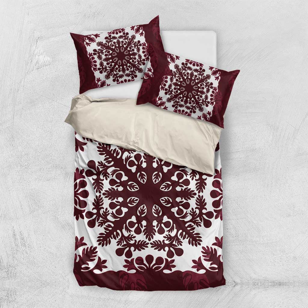 Palm Leaf Quilt Pattern Bedding Set Hawaii Culture Floral - Polynesian Pride