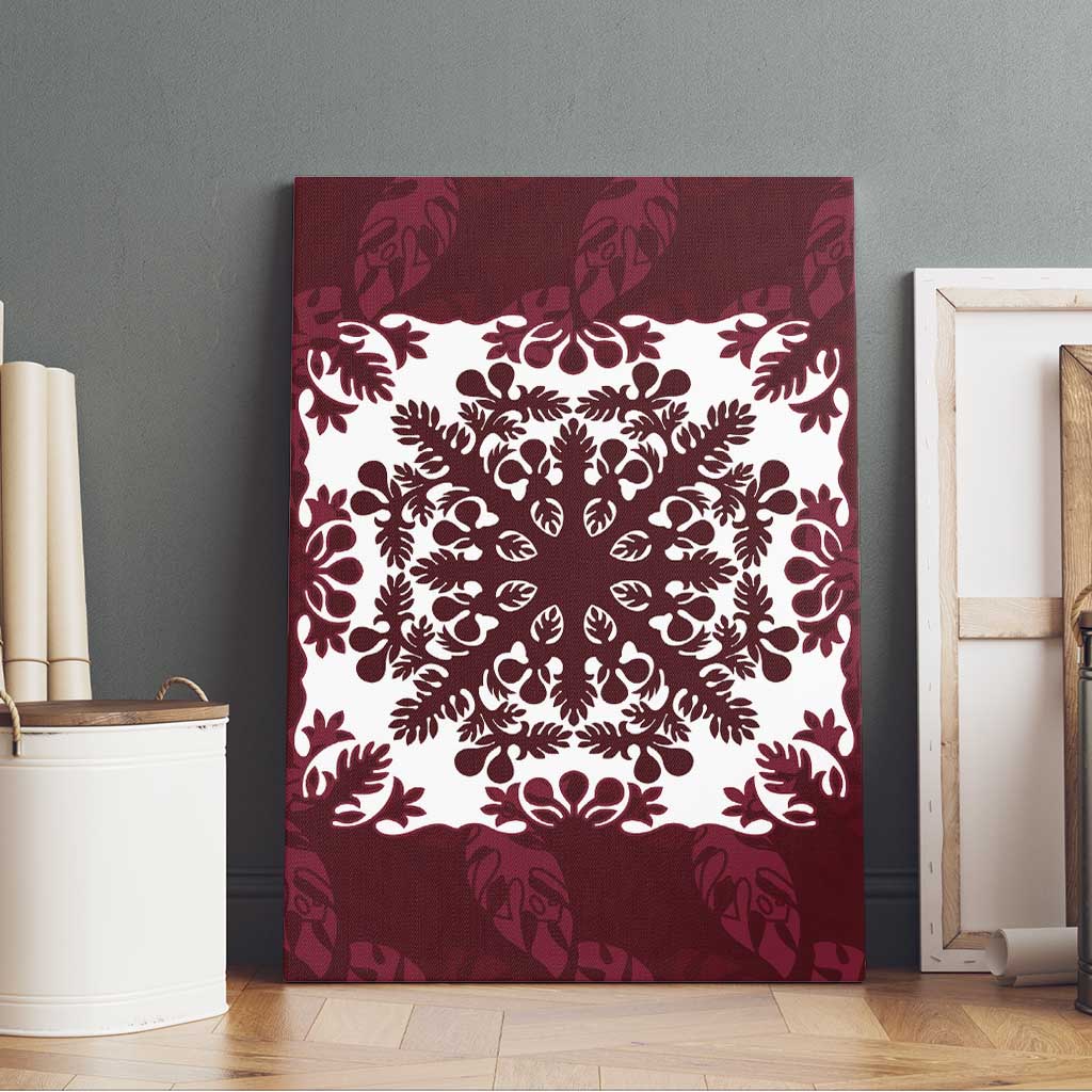 Palm Leaf Quilt Pattern Canvas Wall Art Hawaii Culture Floral - Polynesian Pride