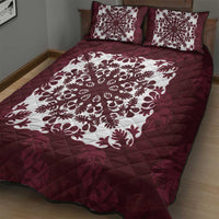 Palm Leaf Quilt Pattern Quilt Bed Set Hawaii Culture Floral - Polynesian Pride