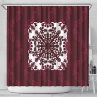 Palm Leaf Quilt Pattern Shower Curtain Hawaii Culture Floral - Polynesian Pride