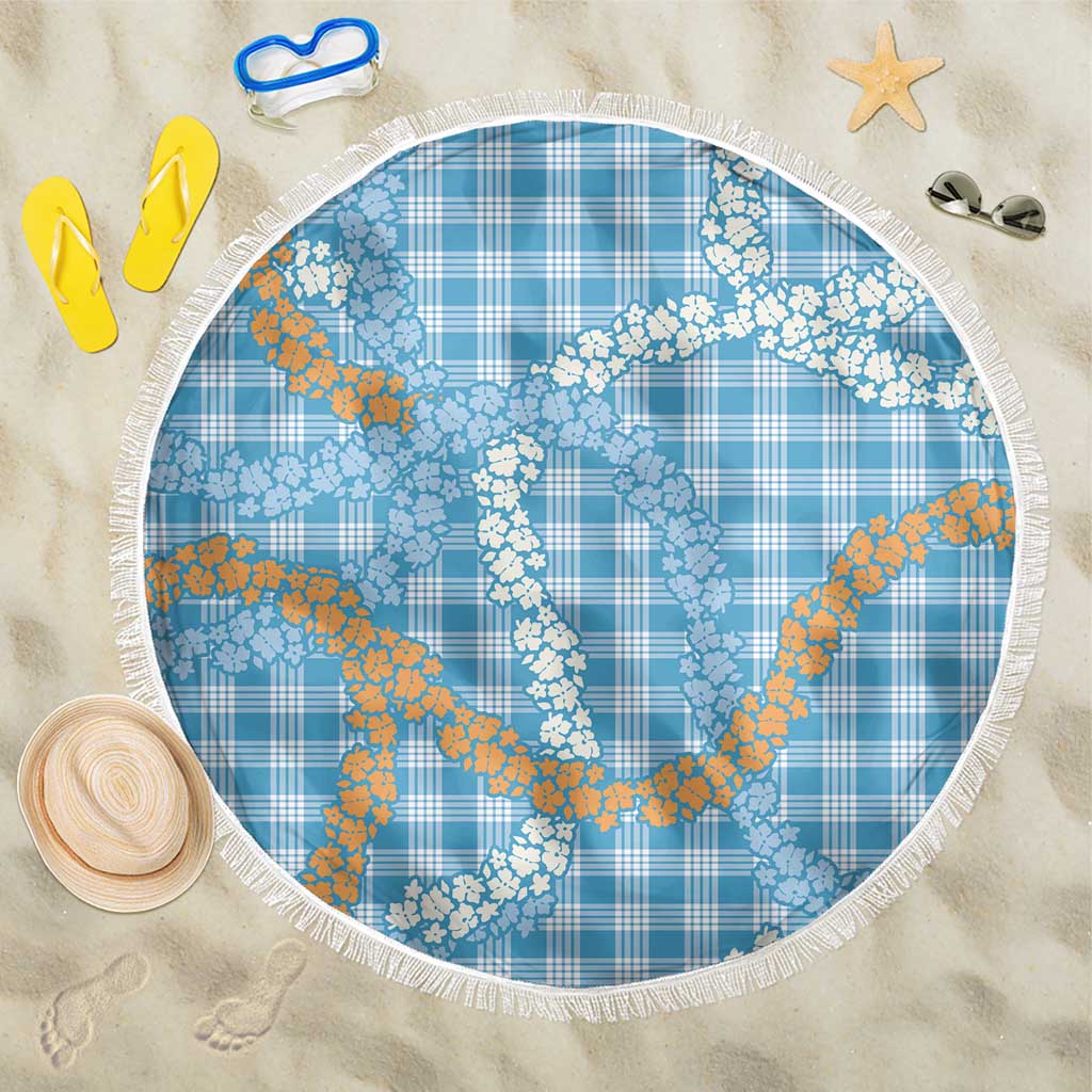 Blue Tropical Floral Palaka Beach Blanket Hawaiian Quilt Pattern - Polynesian Pride
