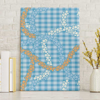 Blue Tropical Floral Palaka Canvas Wall Art Hawaiian Quilt Pattern - Polynesian Pride