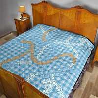 Blue Tropical Floral Palaka Quilt Hawaiian Quilt Pattern - Polynesian Pride