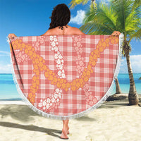 Pink Tropical Floral Palaka Beach Blanket Hawaiian Quilt Pattern - Polynesian Pride
