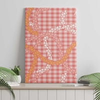 Pink Tropical Floral Palaka Canvas Wall Art Hawaiian Quilt Pattern - Polynesian Pride