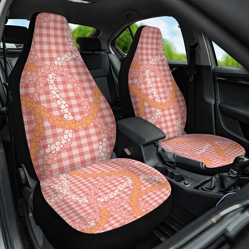 Pink Tropical Floral Palaka Car Seat Cover Hawaiian Quilt Pattern - Polynesian Pride