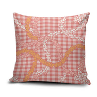 Pink Tropical Floral Palaka Pillow Cover Hawaiian Quilt Pattern - Polynesian Pride