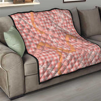 Pink Tropical Floral Palaka Quilt Hawaiian Quilt Pattern - Polynesian Pride