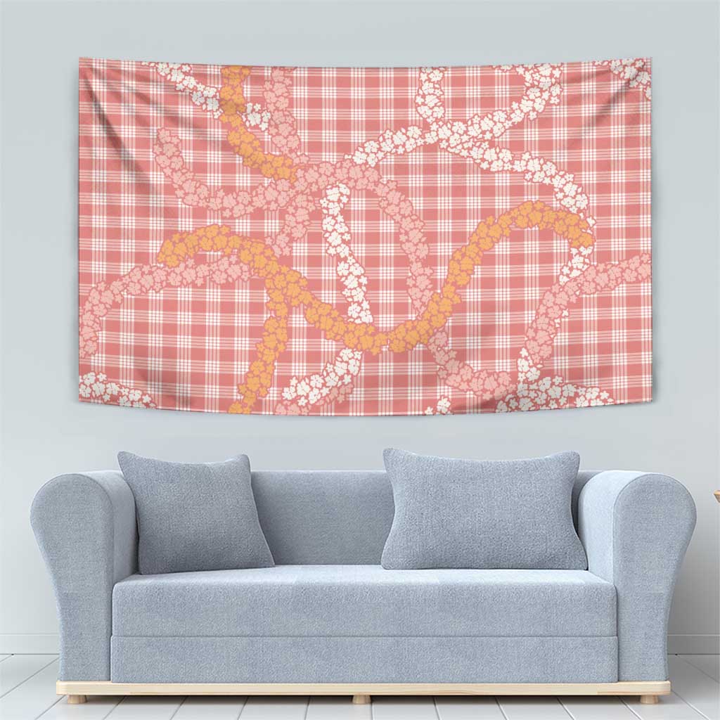 Pink Tropical Floral Palaka Tapestry Hawaiian Quilt Pattern - Polynesian Pride