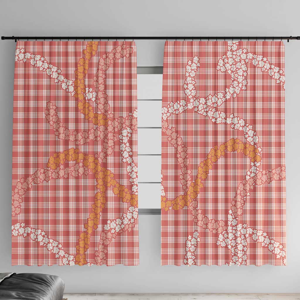 Pink Tropical Floral Palaka Window Curtain Hawaiian Quilt Pattern - Polynesian Pride