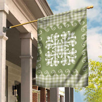 Green Ulu Palaka Quilt Pattern Garden Flag Hawaii Culture Breadfruit - Polynesian Pride