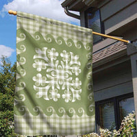 Green Ulu Palaka Quilt Pattern Garden Flag Hawaii Culture Breadfruit - Polynesian Pride