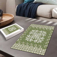 Green Ulu Palaka Quilt Pattern Puzzle Hawaii Culture Breadfruit - Polynesian Pride