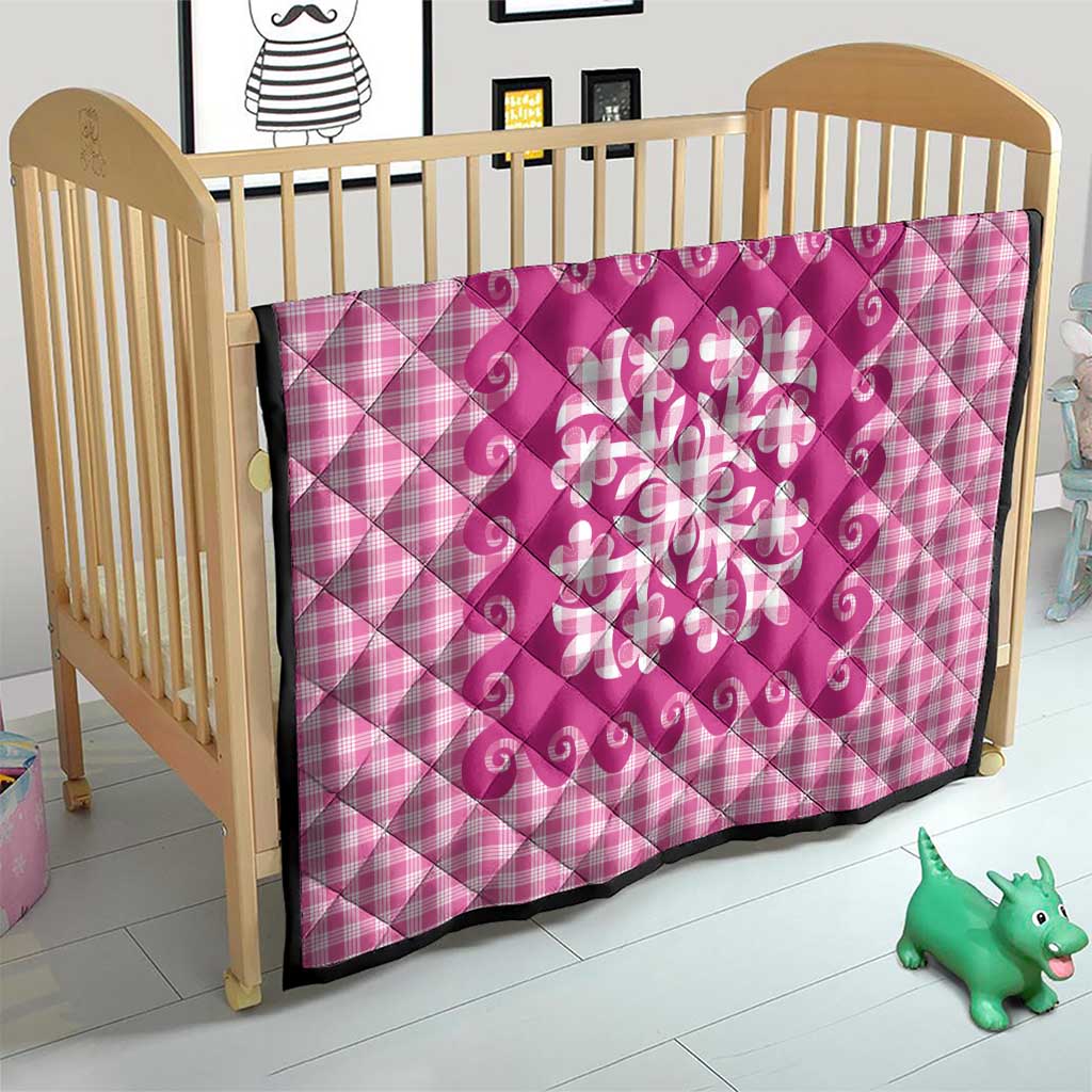 Pink Ulu Palaka Quilt Pattern Quilt Hawaii Culture Breadfruit - Polynesian Pride