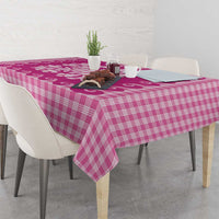 Pink Ulu Palaka Quilt Pattern Tablecloth Hawaii Culture Breadfruit - Polynesian Pride