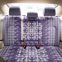 Purple Ulu Palaka Quilt Pattern Back Car Seat Cover Hawaii Culture Breadfruit - Polynesian Pride