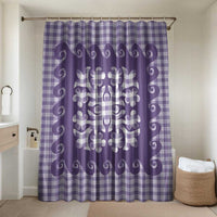 Purple Ulu Palaka Quilt Pattern Bathroom Set Hawaii Culture Breadfruit - Polynesian Pride