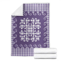 Purple Ulu Palaka Quilt Pattern Blanket Hawaii Culture Breadfruit - Polynesian Pride