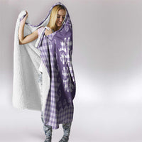 Purple Ulu Palaka Quilt Pattern Hooded Blanket Hawaii Culture Breadfruit - Polynesian Pride