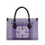 Purple Ulu Palaka Quilt Pattern Leather Bag Hawaii Culture Breadfruit - Polynesian Pride