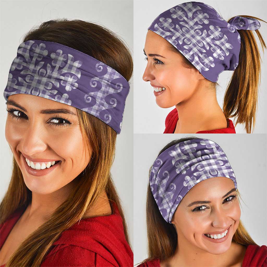 Purple Ulu Palaka Quilt Pattern Neck Gaiter Hawaii Culture Breadfruit - Polynesian Pride