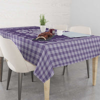 Purple Ulu Palaka Quilt Pattern Tablecloth Hawaii Culture Breadfruit - Polynesian Pride
