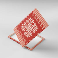 Red Ulu Palaka Quilt Pattern Canvas Wall Art Hawaii Culture Breadfruit - Polynesian Pride