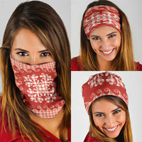 Red Ulu Palaka Quilt Pattern Neck Gaiter Hawaii Culture Breadfruit - Polynesian Pride