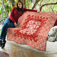 Red Ulu Palaka Quilt Pattern Quilt Hawaii Culture Breadfruit - Polynesian Pride