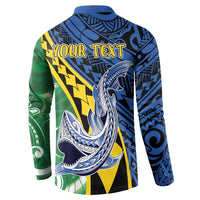 Personalised Crocodile and Shark Solomon Islands Button Sweatshirt Polynesian Tribal Tattoo