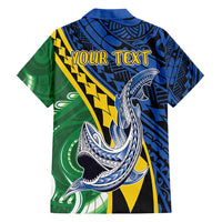 Personalised Crocodile and Shark Solomon Islands Hawaiian Shirt Polynesian Tribal Tattoo