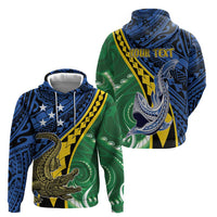 Personalised Crocodile and Shark Solomon Islands Hoodie Polynesian Tribal Tattoo