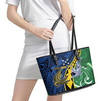 Personalised Crocodile and Shark Solomon Islands Leather Tote Bag Polynesian Tribal Tattoo