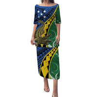 Personalised Crocodile and Shark Solomon Islands Puletasi Polynesian Tribal Tattoo