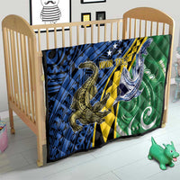 Personalised Crocodile and Shark Solomon Islands Quilt Polynesian Tribal Tattoo