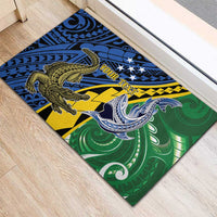 Personalised Crocodile and Shark Solomon Islands Rubber Doormat Polynesian Tribal Tattoo