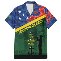 Personalised Solomon Islands Remembrance Day Hawaiian Shirt We Will Remember Them with Camouflage Style LT9 Green - Polynesian Pride
