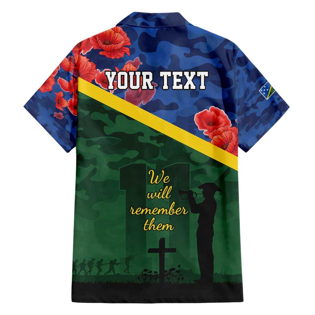 Personalised Solomon Islands Remembrance Day Hawaiian Shirt We Will Remember Them with Camouflage Style LT9 - Polynesian Pride
