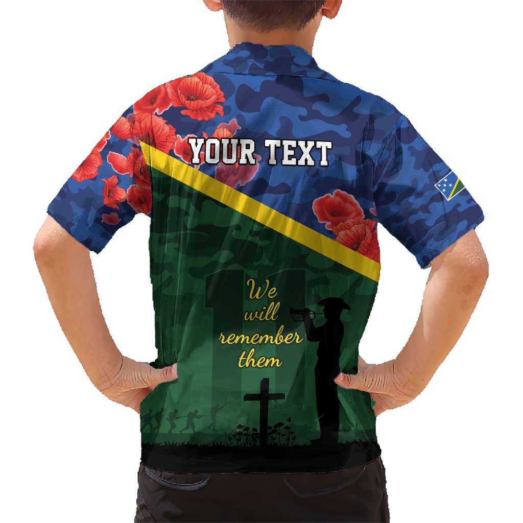 Personalised Solomon Islands Remembrance Day Hawaiian Shirt We Will Remember Them with Camouflage Style LT9 - Polynesian Pride