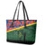 Personalised Solomon Islands Remembrance Day Leather Tote Bag We Will Remember Them with Camouflage Style